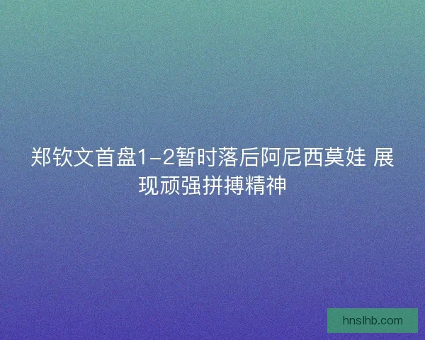 郑钦文首盘1-2暂时落后阿尼西莫娃 展现顽强拼搏精神